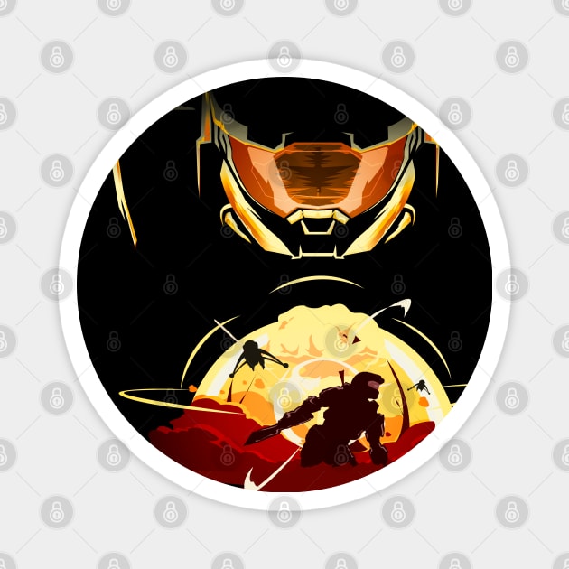 Halo infinite - master chief helmet - 117 Magnet by LucioDarkTees